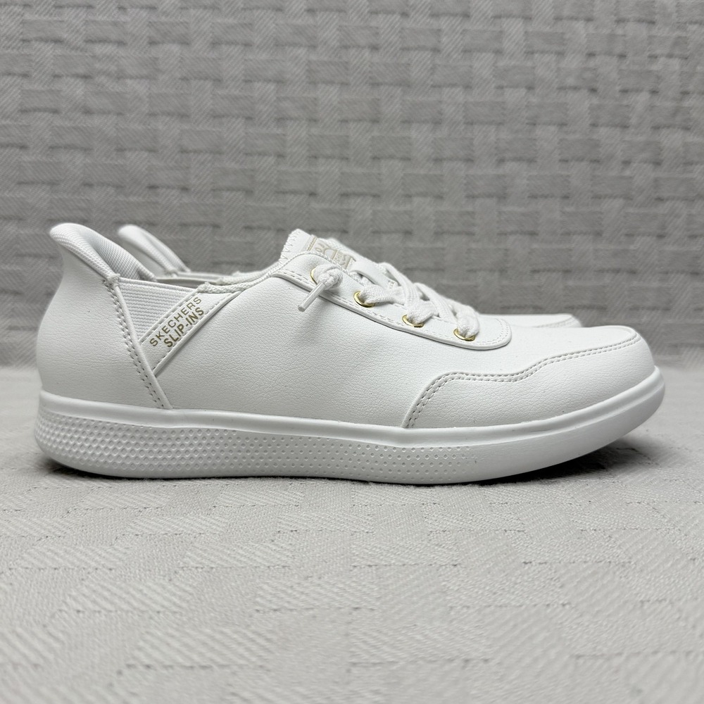 Skechers Slip-ins BOBS Skip Cute Keep It Classic‎ Womens Size 6.5 White 114812